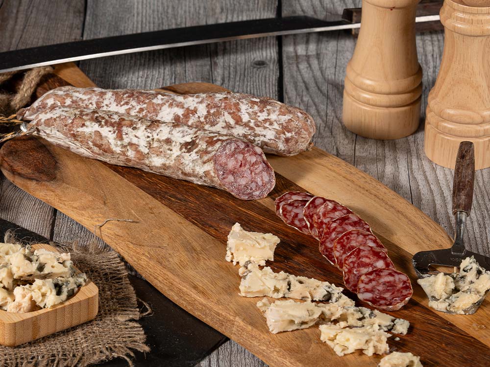Droge worst Roquefort kaas/Walnoten